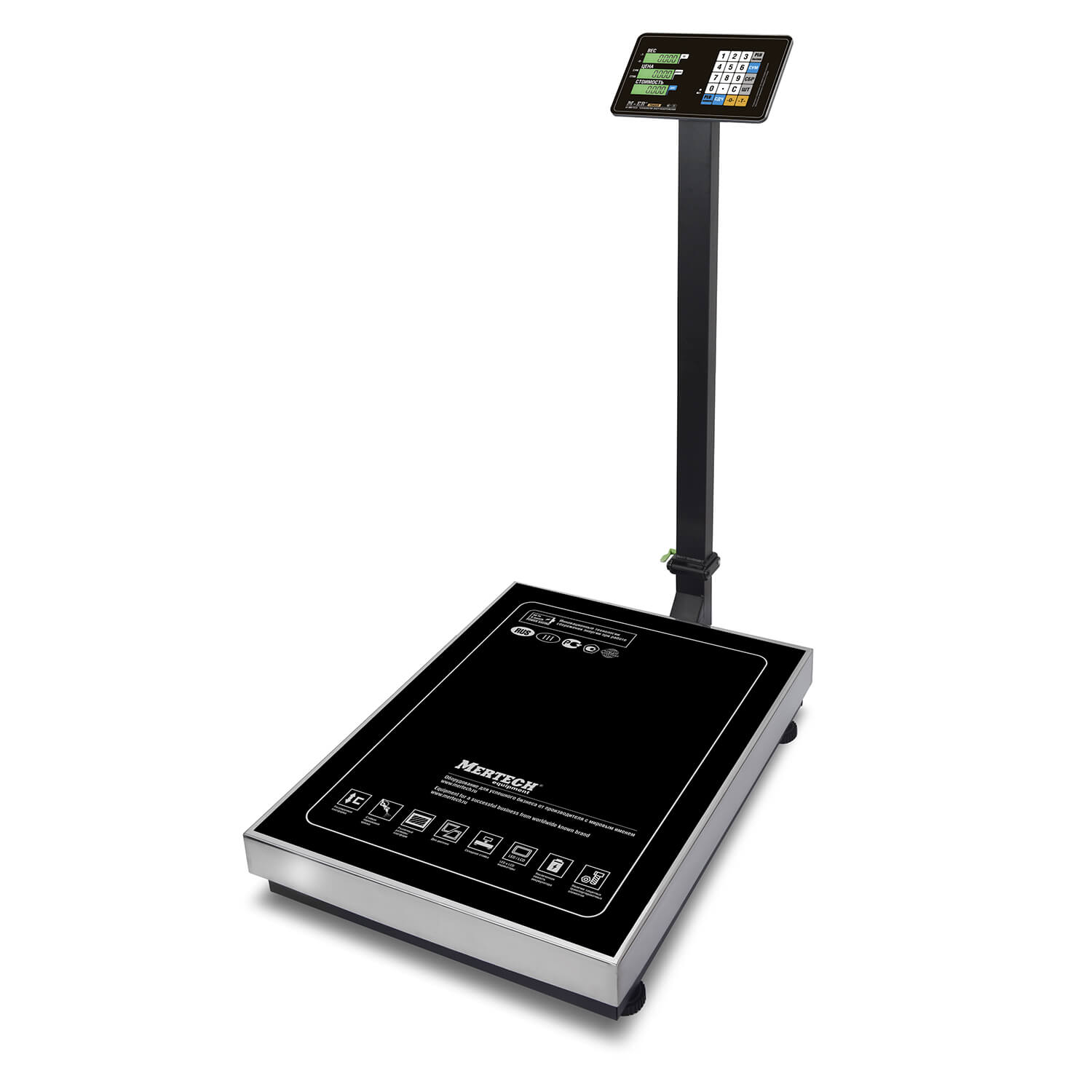 Торговые напольные весы M-ER 333 ACLP-300.50/100 "TRADER" с расч. стоимости LCD MERTECH 3614 Весы #1