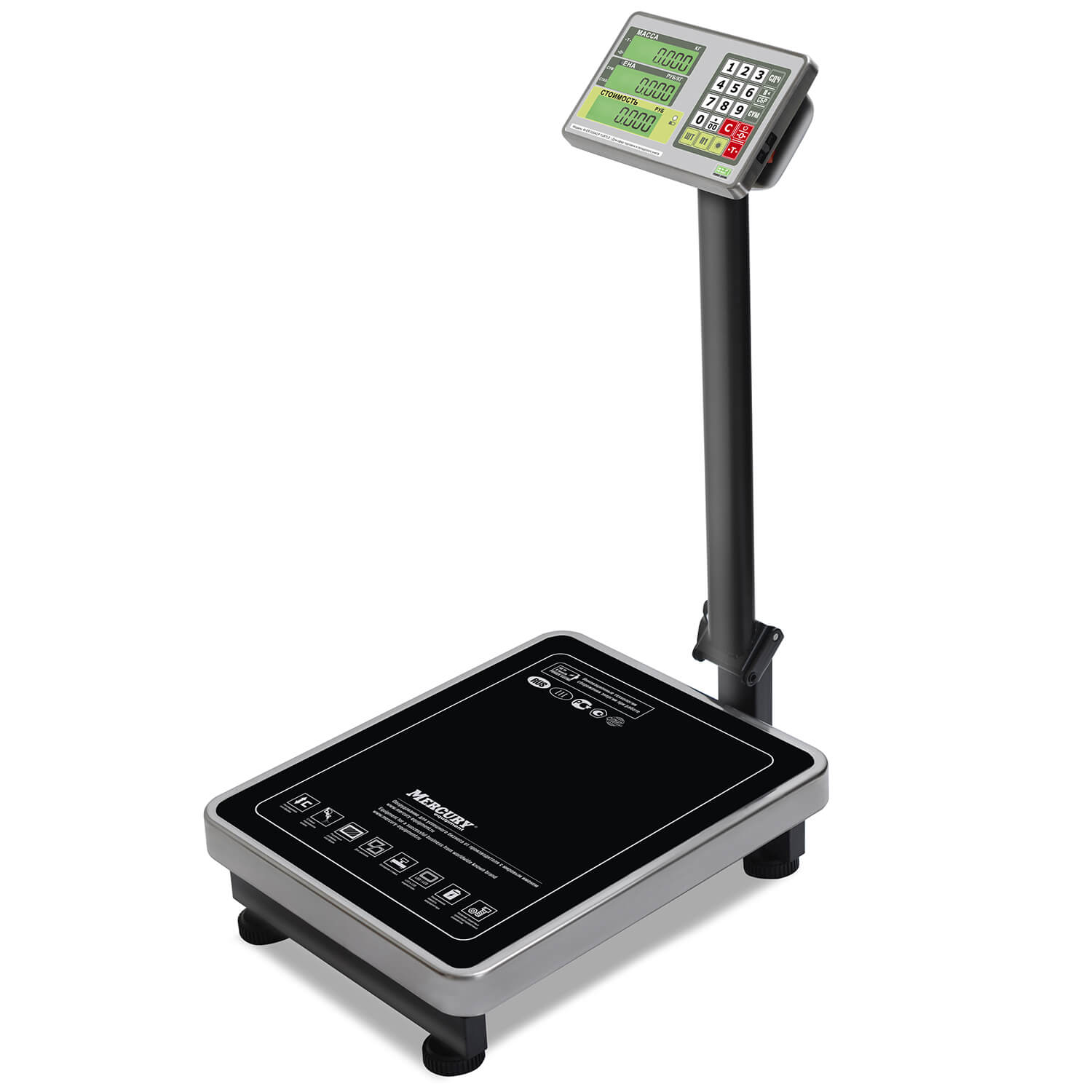 Торговые напольные весы M-ER 335 ACLP-300.50 "TURTLE" с расчетом стоимости товара LCD MERTECH 3119 Весы #1