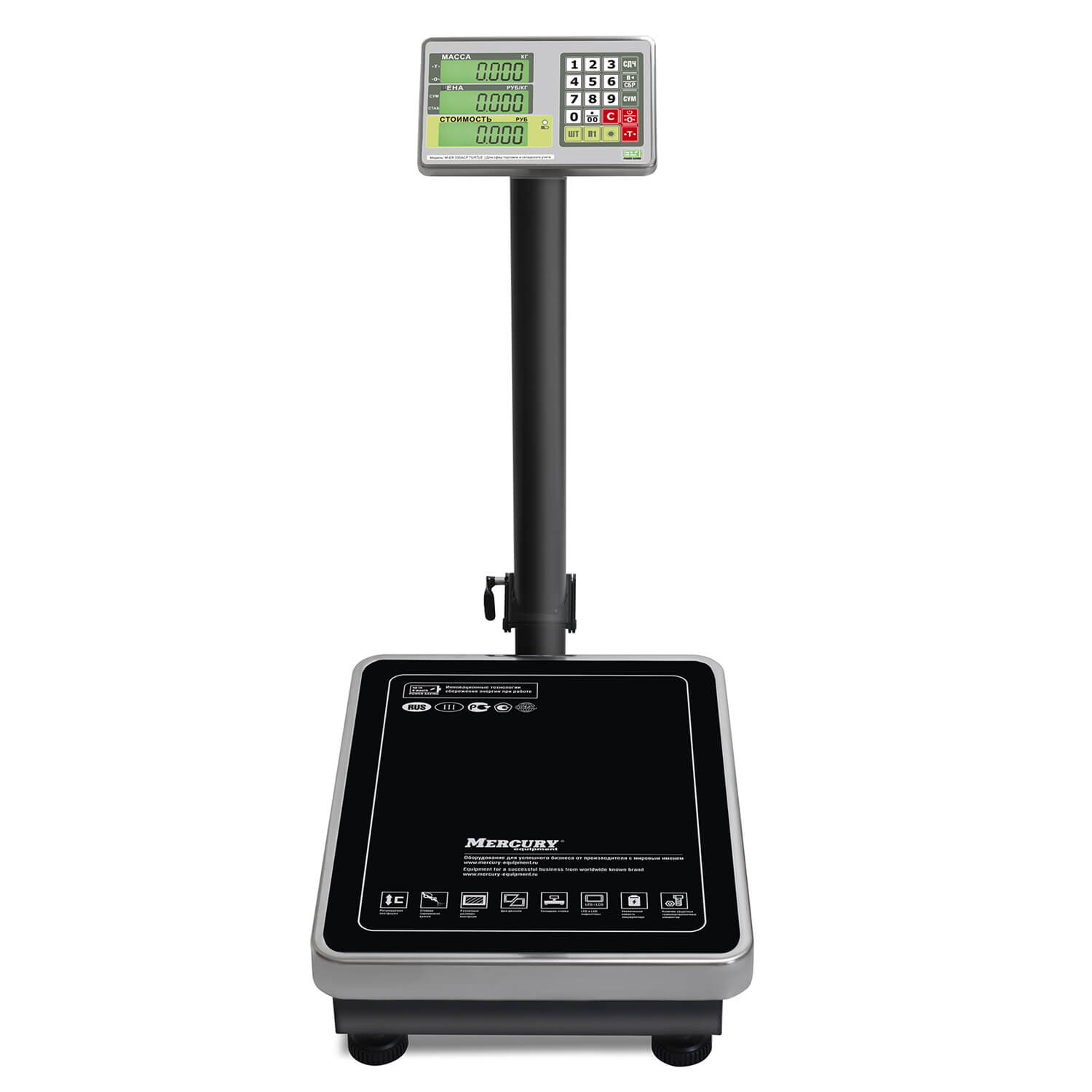 Торговые напольные весы M-ER 335 ACLP-300.50 "TURTLE" с расчетом стоимости товара LCD MERTECH 3119 Весы #2