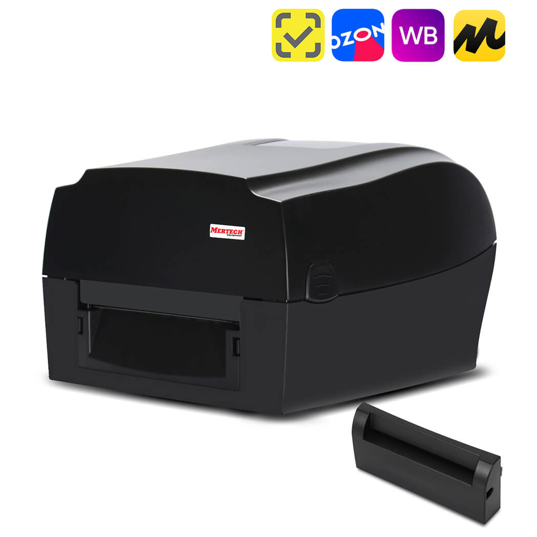 Термотрансферный принтер этикеток TLP300 TERRA NOVA (300 DPI) USB, RS232, Ethernet Black с отрезчиком MERTECH 4593+4543 Средства отображения #2