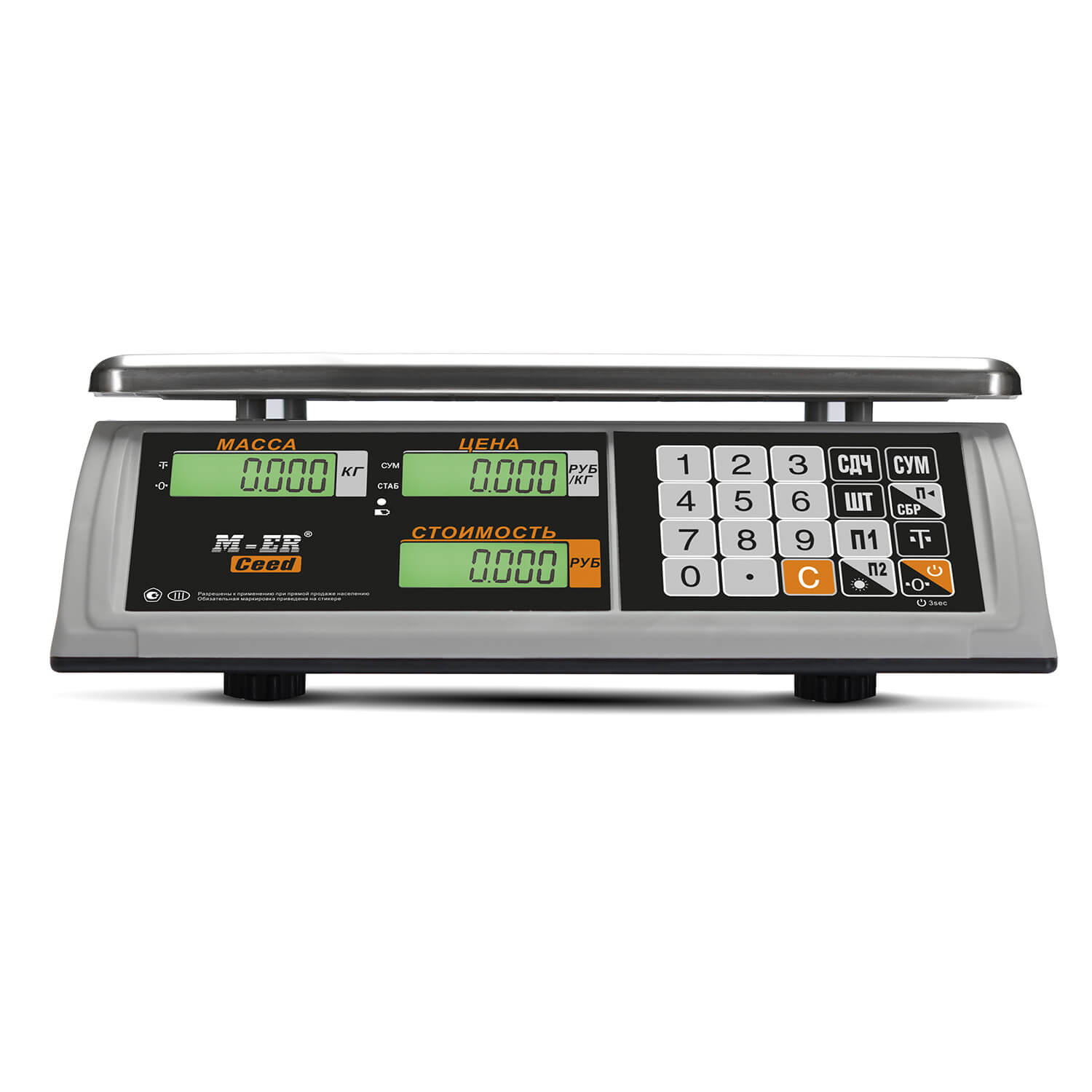 Торговые настольные весы M-ER 327 AC-32.5 "Ceed" LCD Белые MERTECH 3019 Весы #2