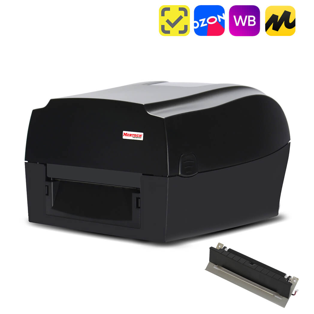 Термотрансферный принтер этикеток TLP300 TERRA NOVA USB, RS232, Ethernet Black с отделителем MERTECH 4592+4538 Активное сетевое оборудование #2