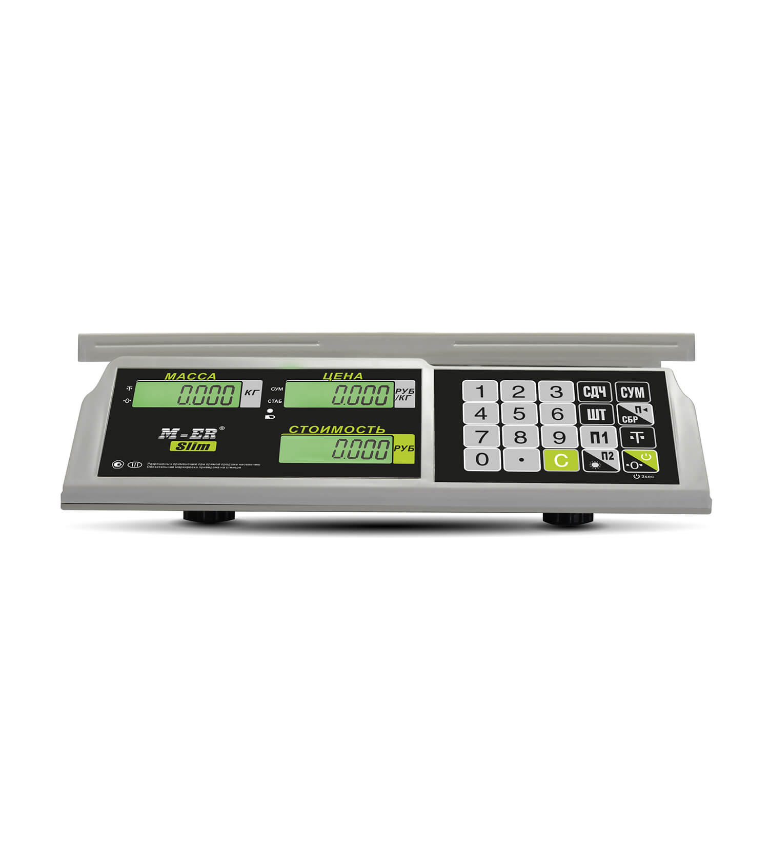 Торговые настольные весы M-ER 326 AC-15.2 "Slim" LCD Белые MERTECH 3040 Весы #2